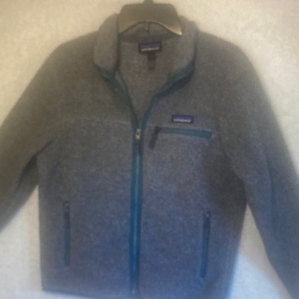 Patagonia Fleece Jacket Gray Full Zip Recycled Polyester Womens Small S